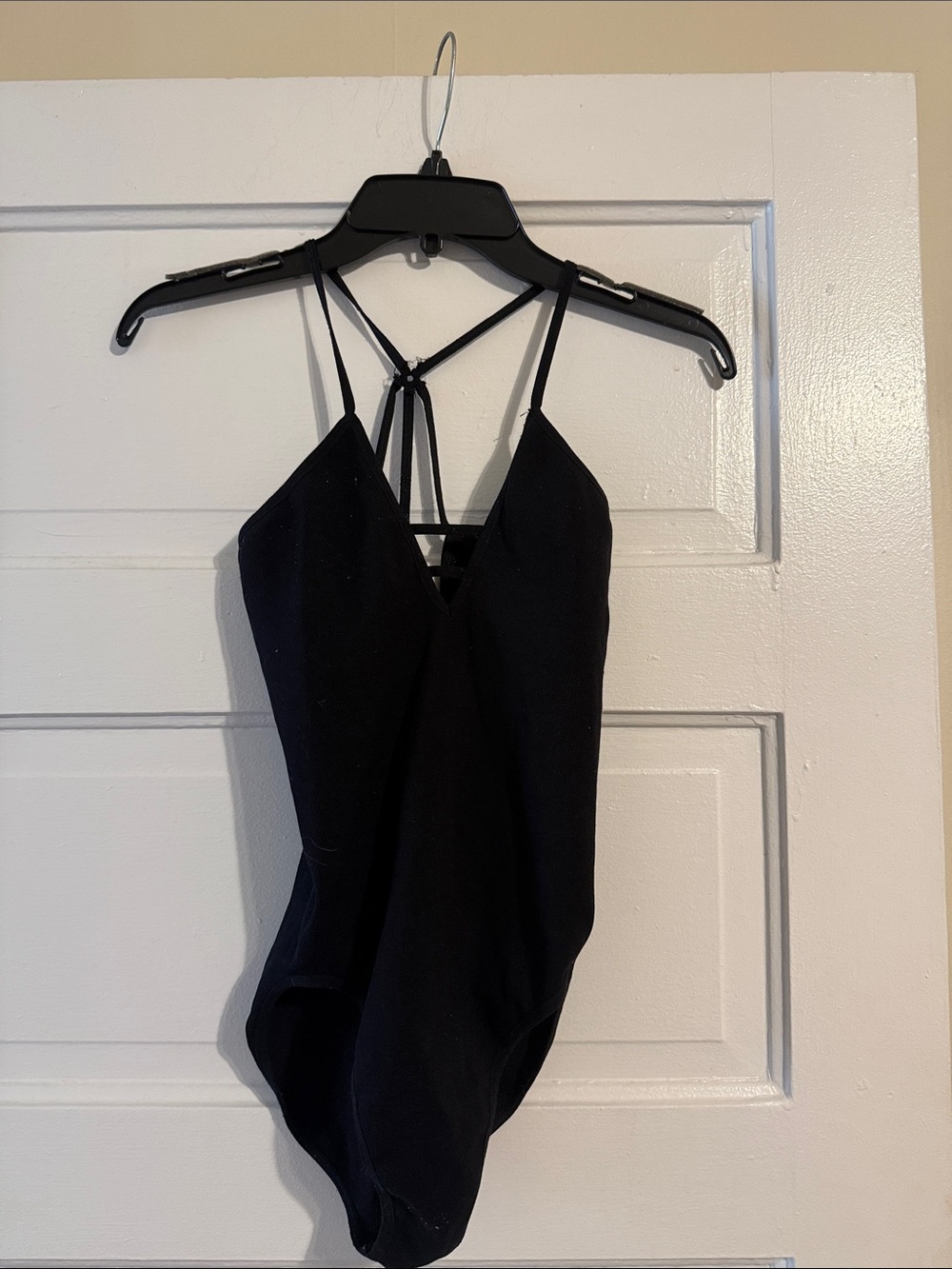 FP Movement by Free People Black Strappy Bodysuit
